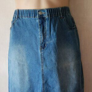 Shein Curve denim skirt sz 3X blue EUC